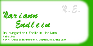 mariann endlein business card